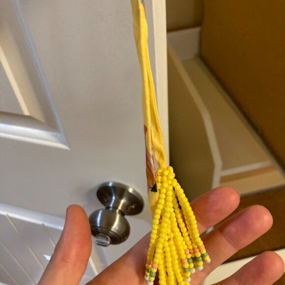 Yellow Delicate Flowers Stripes Blouse (M) - Picture 6 of 6